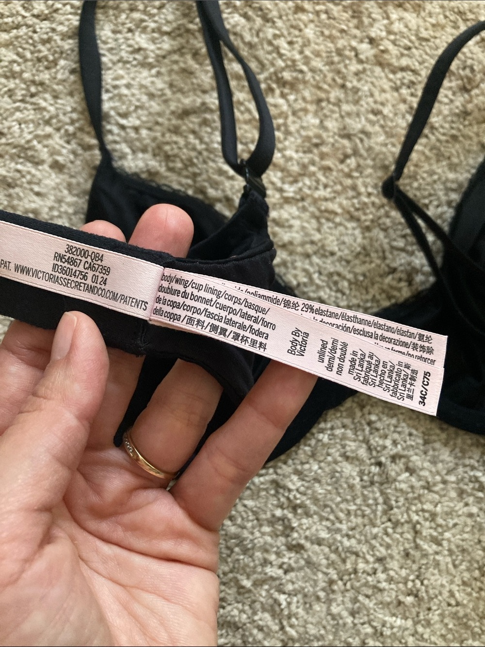 Like New Body by Victoria Black 34C Unlined Demi - Picture 3 of 4